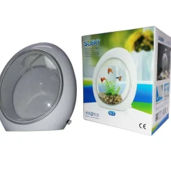 ACQUARIO MINI SOBO 6.5 LITRI Q-3 LUCE LED OVALE PESCI FILTRAZIONE INCORPORPORATA