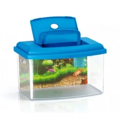 ACQUARIO RETTANGOLARE IN PLASTICA RIGIDA 5,5 LT CON COPERCHIO 28 X 20 X 17 CM
