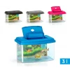 ACQUARIO RETTANGOLARE IN PLASTICA RIGIDA 3 LITRI CON COPERCHIO 22 X 16 X 14 CM