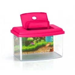 ACQUARIO RETTANGOLARE IN PLASTICA RIGIDA 3 LITRI CON COPERCHIO 22 X 16 X 14 CM