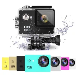 ACTION CAM FULL HD 1080P CON CUSTODIA IMPERMEABILE SUBACQUEO SPORT CAMERA KIT