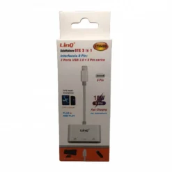 ADATTATORE 8 PIN LETTORE SCHEDE MEMORIA OTG 3IN1 LIGHTNING + 2 USB FEMMINA ITH488