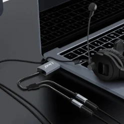 ADATTATORE AUDIO USB MASCHIO A 2 JACK AUX 3.5MM FEMMINA MICROFONO CAVO 30CM U3532