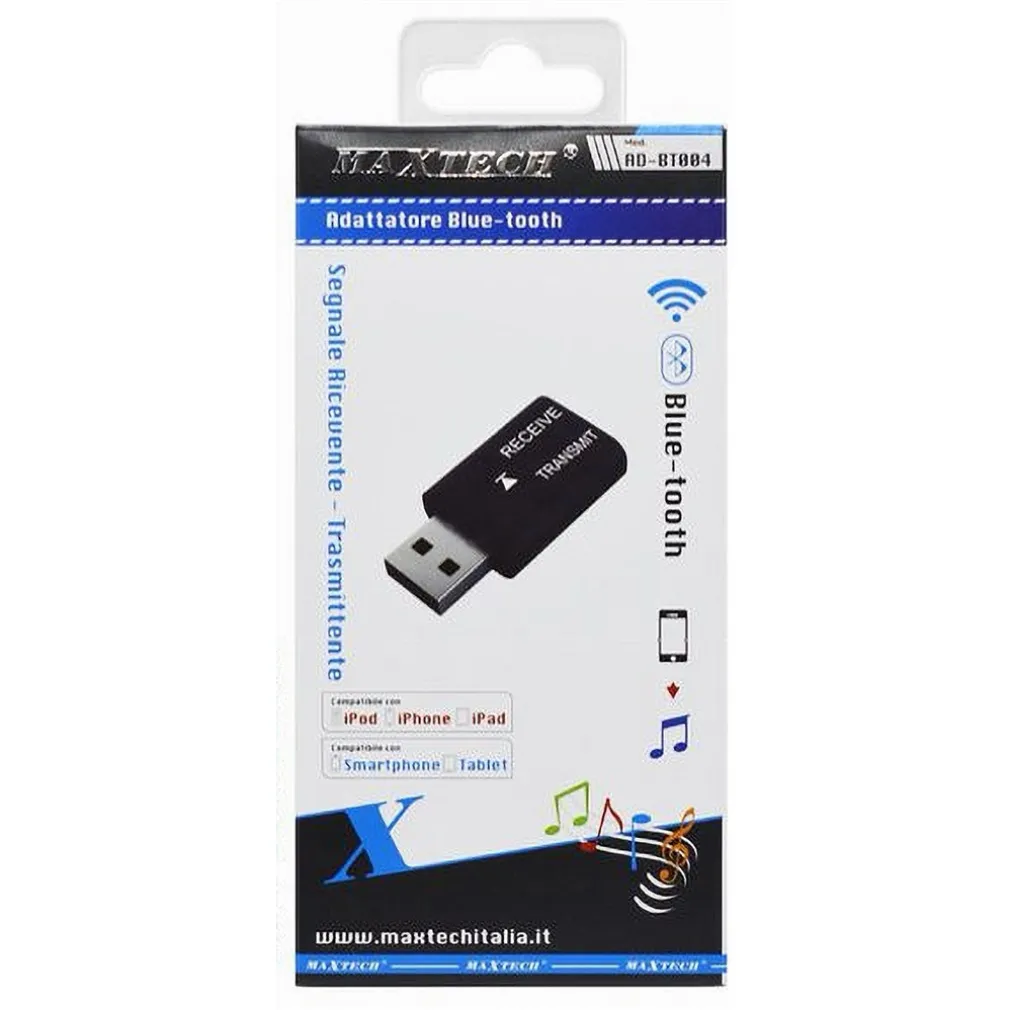 ADATTATORE BLUETOOTH USB AUDIO SEGNALE RICEVENTE-TRASMITTENTE WIRELESS AD-BT004