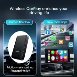 ADATTATORE CARPLAY WIRELESS CARLIN 3.0 AUTO CAVO PORTA CHIP 5G CONTROLLO VOCALE SIRI