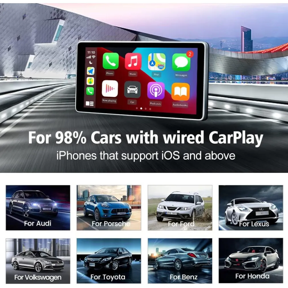 ADATTATORE CARPLAY WIRELESS CARLIN 3.0 AUTO CAVO PORTA CHIP 5G CONTROLLO VOCALE SIRI