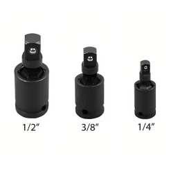 ADATTATORE CHIAVE BUSSOLA CRICCHETTO SET 3PZ RIDUTTORI 1/2 1/4 3/8 SNODO SFERICO