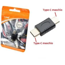ADATTATORE CONNETTORE DA TYPE-C TIPO C MASCHIO A TYPE-C MASCHIO TPC-2203