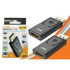 ADATTATORE CONVERTITORE CONNETTORE DP DISPLAYPORT MASCHIO A HDMI FEMMINA DP-HDF