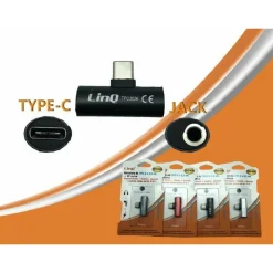 ADATTATORE CONVERTITORE DA PLUG TYPE-C MASCHIO A JACK 3,5MM + PD CARICA TPC3026