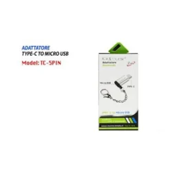 ADATTATORE CONVERTITORE DA TYPE-C A MICRO USB UNIVERSALE 5PIN SMARTPHONE TC-5PIN