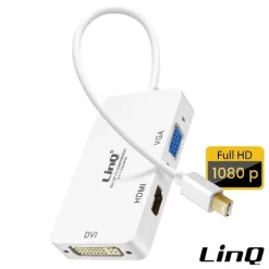 ADATTATORE CONVERTITORE DA MINI DISPLAYPORT 3IN1 A VGA HDMI DVI PROIETTORI MDP-443