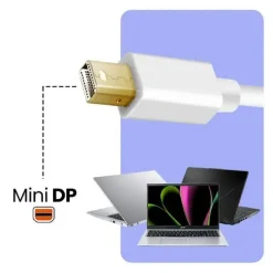 ADATTATORE CONVERTITORE DA MINI DISPLAYPORT 3IN1 A VGA HDMI DVI PROIETTORI MDP-443