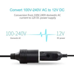 ADATTATORE CONVERTITORE PER PRESA ACCENDISIGARI SPINA RETE DA 220V A 12 V AC-DC