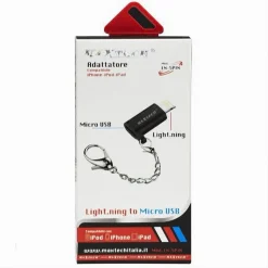 ADATTATORE DA LIGHTNING A MICRO USB COMPATIBILITA' IPHONE IPOD IPAD MAXTECH LN-5PIN