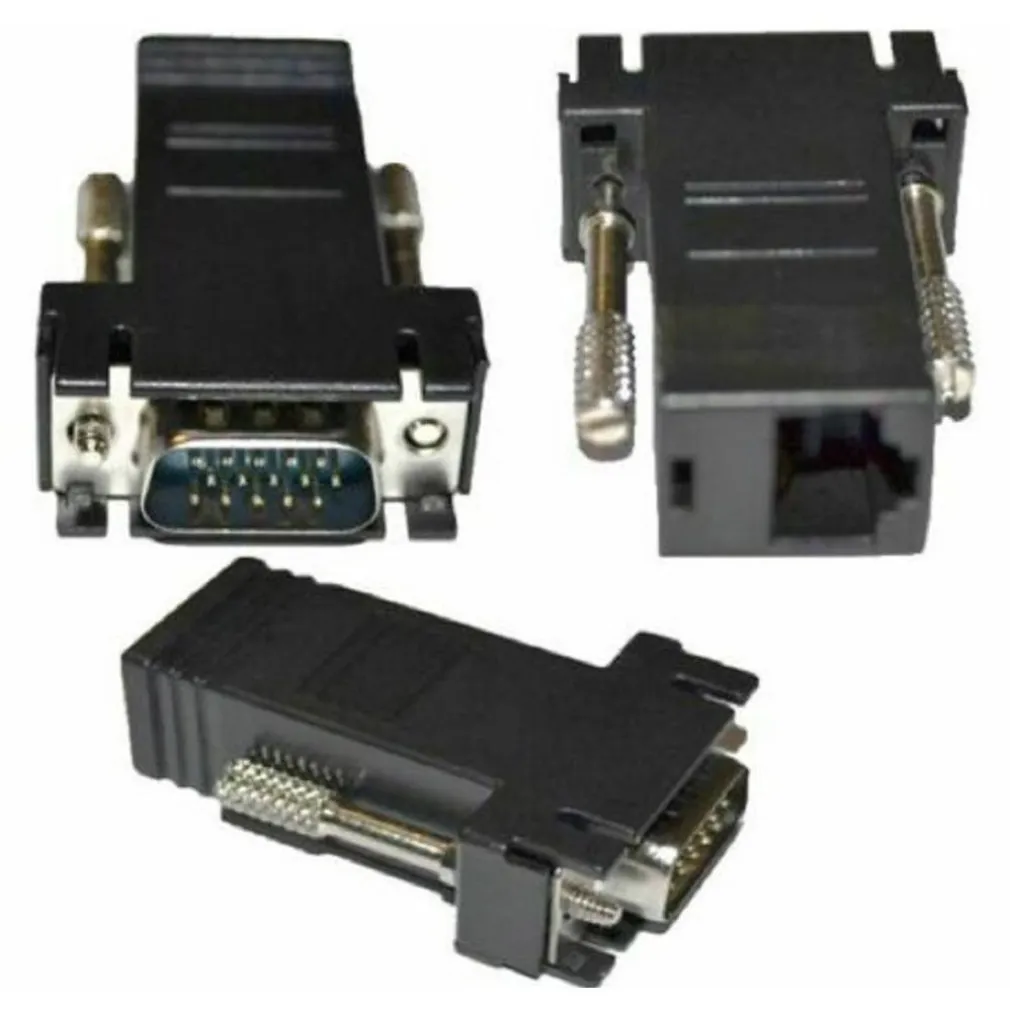 ADATTATORE DA VGA MASCHIO A RJ45 LAN VGA-LAN CONNETTORE MONITOR COMPUTER