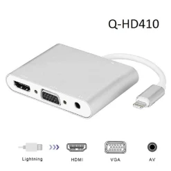 ADATTATORE DISPLAY AV DA LIGHTNING A DOPPIO HDMI VGA JACK AUDIO 3,5 MM Q-HD410