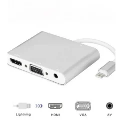 ADATTATORE DISPLAY AV DA LIGHTNING A DOPPIO HDMI VGA JACK AUDIO 3,5 MM Q-HD410