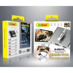 ADATTATORE DISPLAY AV DA LIGHTNING A DOPPIO HDMI VGA JACK AUDIO 3,5 MM Q-HD410