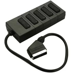 ADATTATORE MULTIPRESA 5X PRESA SCART 21 POLI MULTISCART COLLEGA DVD DECODER A TV
