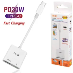 ADATTATORE OTG 2 IN 1 INTERFACCIA TYPE-C A PORTA USB 3.0 + TIPO-C PD 30W OTG598