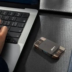 ADATTATORE OTG 2IN1 TYPE-C + LIGHTNING + 2XUSB FEMMINA OTG-U829 TRASFERIMENTO DATI