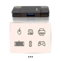 ADATTATORE OTG 2IN1 TYPE-C + LIGHTNING + 2XUSB FEMMINA OTG-U829 TRASFERIMENTO DATI