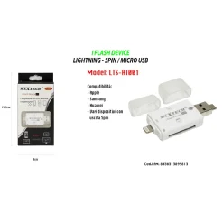 ADATTATORE PENNETTA CONVERTITORE SCHEDE SD/TF PER FILE ANDROID IOS MAXTECH LTS-AI001