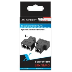 ADATTATORE RJ45 SPLITTER CONVERTITORE LAN DA 1 A 2 PORTE DOPPIO MAXTECH SP-L02