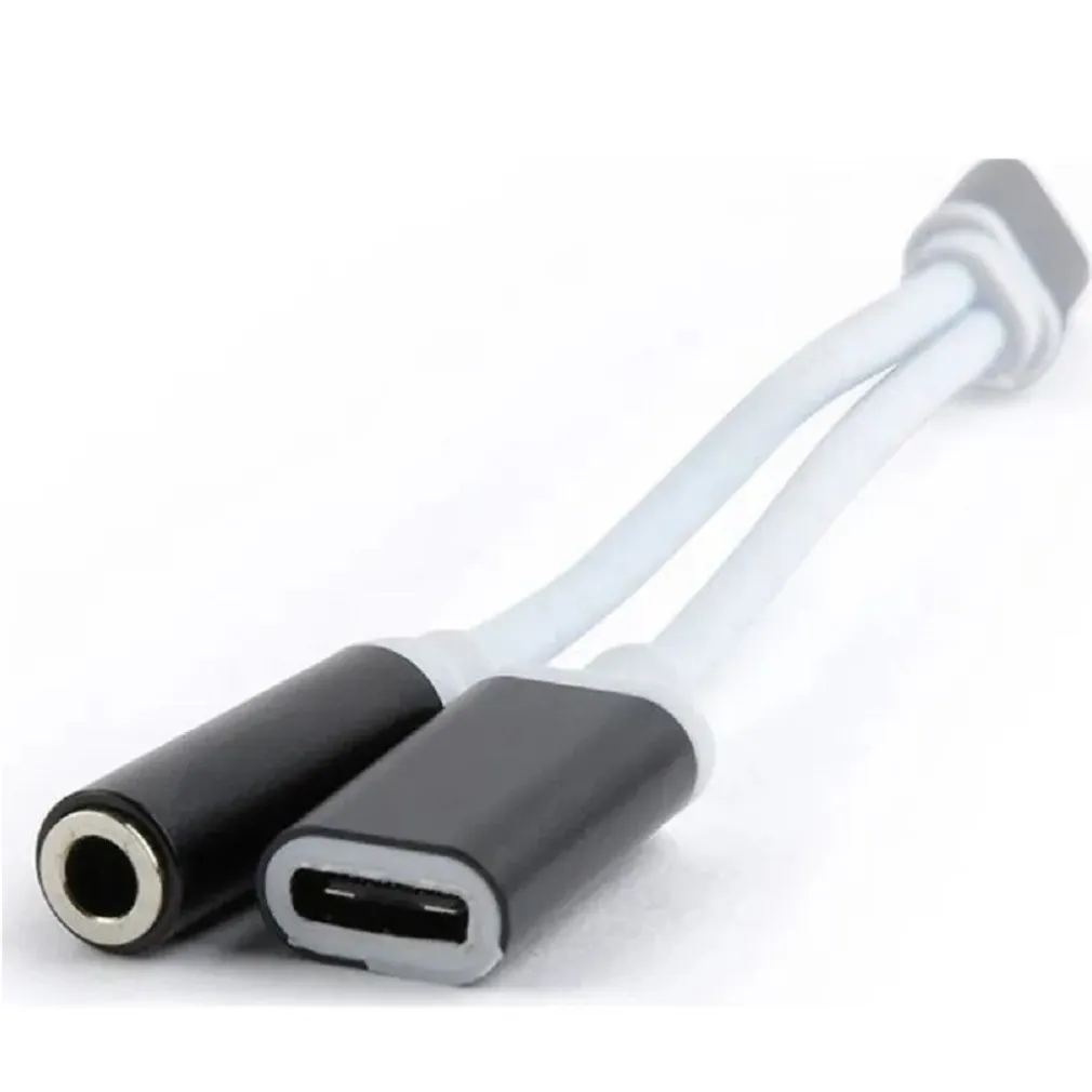 ADATTATORE SMART 2 IN 1 TYPE-C A CAVO AUDIO STEREO 3,5 MM / USB-C FEMMINA Q-A186