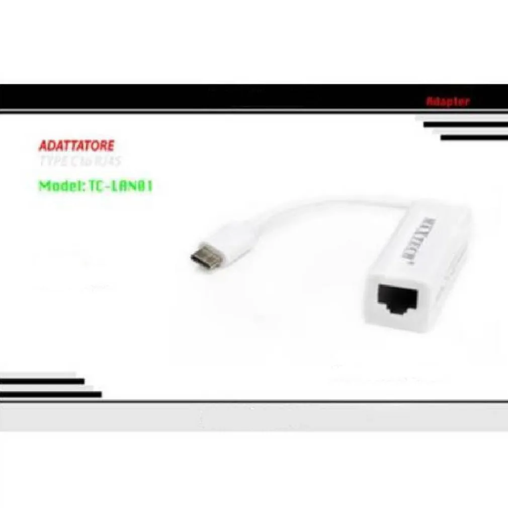 ADATTATORE TYPE-C A RJ45 LAN ETHERNET CAVO RETE PER PC LAPTOP MAXTECH TC-LAN01