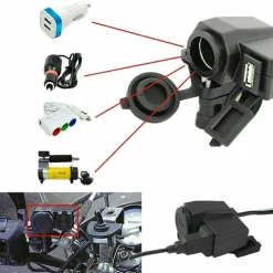 ADATTATORE 12V MOTO USB PRESA ACCENDISIGARI IMPERMEABILE PER CARICABATTERIE NERO