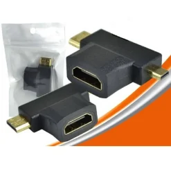 ADATTATORE VIDEO CONVERTIRE SPINA HDMI FEMMINA A MINI E MICRO HDMI MASCHIO HF-103