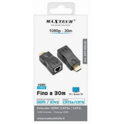 ADATTATORI HDMI A RJ45 EXTENDER RETE LAN ETHERNET CAT5E CAT6 1080P 30MT EXT-HDL02
