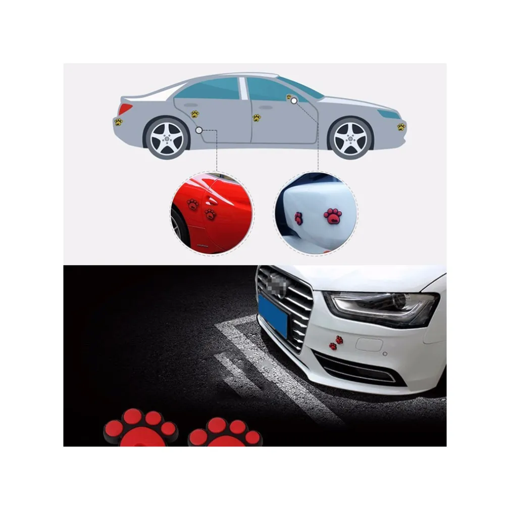 ADESIVO 3D DECORAZIONE DECALCOMANIE PER AUTO STICKER 4 PZ ZAMPE CANE CUCCIOLO