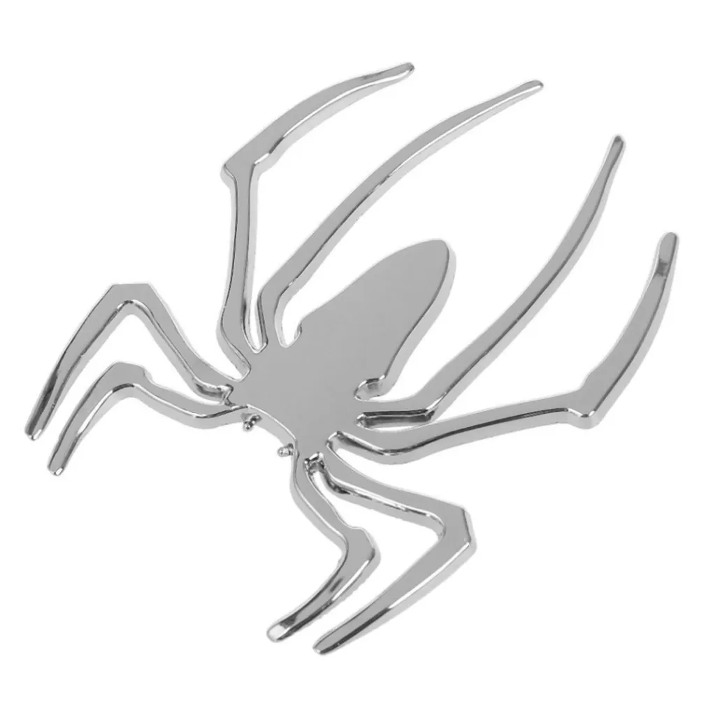 ADESIVO 3D IN METALLO CROMATO PER AUTO FIGURA STEMMA RAGNO SPIDER STICKER