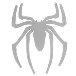 ADESIVO 3D IN METALLO CROMATO PER AUTO FIGURA STEMMA RAGNO SPIDER STICKER