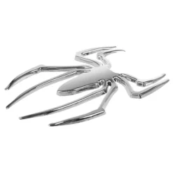 ADESIVO 3D IN METALLO CROMATO PER AUTO FIGURA STEMMA RAGNO SPIDER STICKER