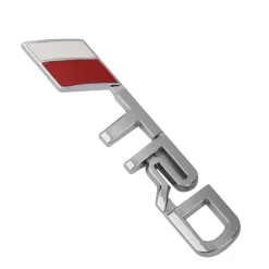 ADESIVO DECORAZIONE 3D IN METALLO CROMATO PER AUTO FIGURA STEMMA TRD STICKER