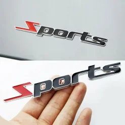 ADESIVO DECORAZIONE 3D IN METALLO CROMATO PER AUTO FIGURA STEMMA SPORTS STICKER