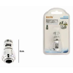 AERATORE ROMPIGETTO PER RUBINETTO LAVELLO CUCINA CROMATO SNODATO 6 CM 87165