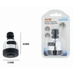 AERATORE ROMPIGETTO RUBINETTO CUCINA GIREVOLE ANTISPRUZZO GETTI NERO CROMO 87308