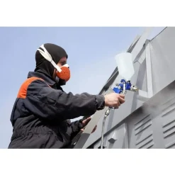 AEROGRAFO AD ARIA COMPRESSA UGELLO 1.7MM PISTOLA SPRUZZO SPRAY 600ML VERNICIARE HVLP