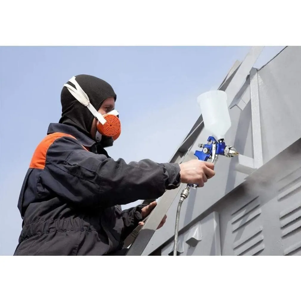 AEROGRAFO AD ARIA COMPRESSA UGELLO 1.7MM PISTOLA SPRUZZO SPRAY 600ML VERNICIARE HVLP