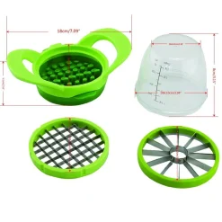 AFFETTA VERDURE CHOPPER TRITA SMINUZZA FRUTTA CON RECIPIENTE IN VETRO SLICE DICE