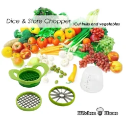 AFFETTA VERDURE CHOPPER TRITA SMINUZZA FRUTTA CON RECIPIENTE IN VETRO SLICE DICE