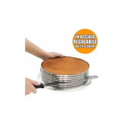 AFFETTATORTE TAGLIA AFFETTA TORTA REGOLABILE DA 24 30 CM STAMPO ANELLO ACCIAIO