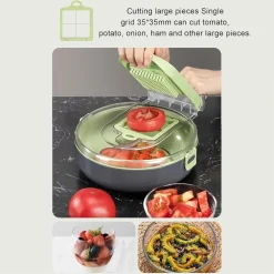 AFFETTATRICE 9IN1 TRITATUTTO PORTATILE IN ACCIAIO CON CESTELLO SCOLAPIATTI MULTIFUNZIONALE