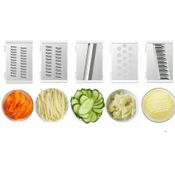 AFFETTATRICE MANUALE TAGLIA VERDURE AFFETTA CESTELLO CUCINA GRATTUGIA 6 IN 1