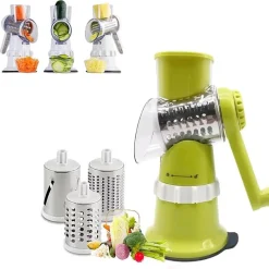 AFFETTATRICE VERDURE 3IN1 MULTIFUNZIONE MANDOLINE GRATTUGIA MANUALE CON 3 LAME TRITATUTTO